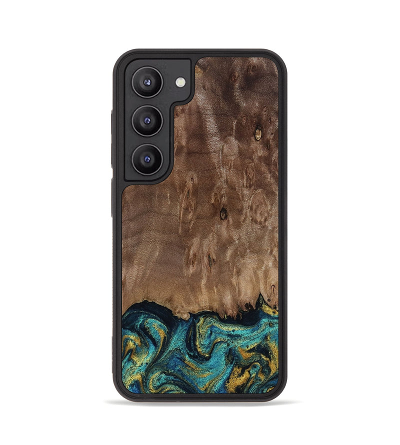 Galaxy S23 Wood Phone Case - Reanna (Teal & Gold, 813927)