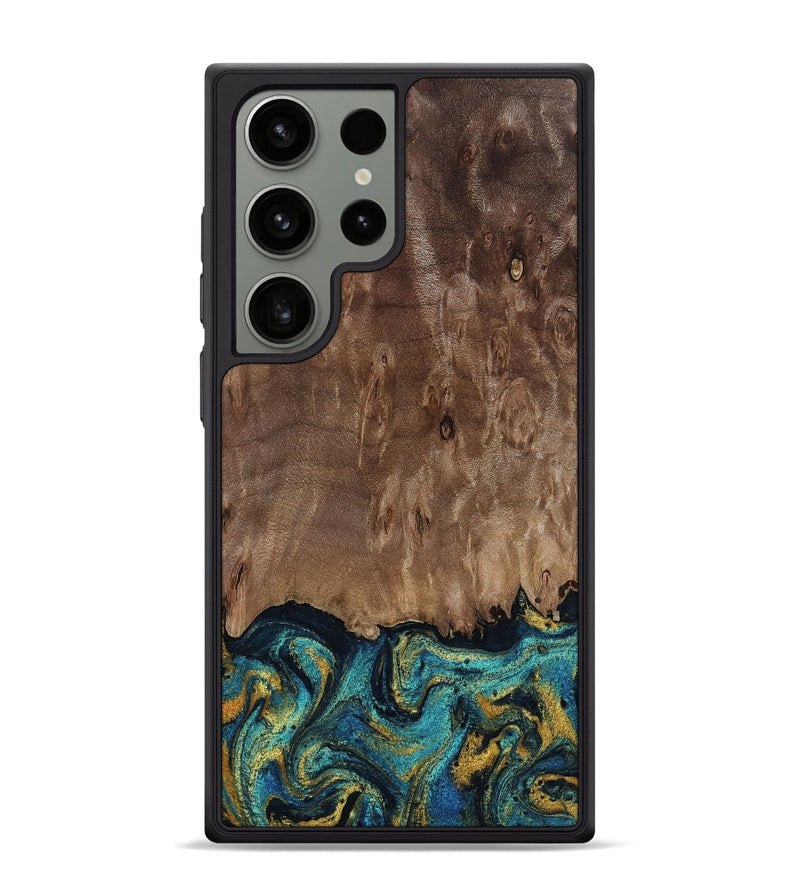 Galaxy S24 Ultra Wood Phone Case - Reanna (Teal & Gold, 813927)