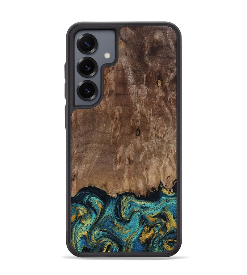 Galaxy S25 Plus Wood Phone Case - Reanna (Teal & Gold, 813927)