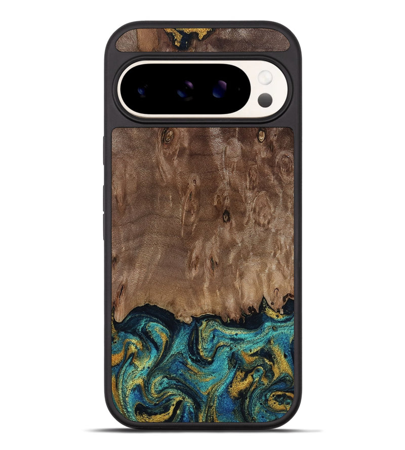 Pixel 9 Pro XL Wood Phone Case - Reanna (Teal & Gold, 813927)
