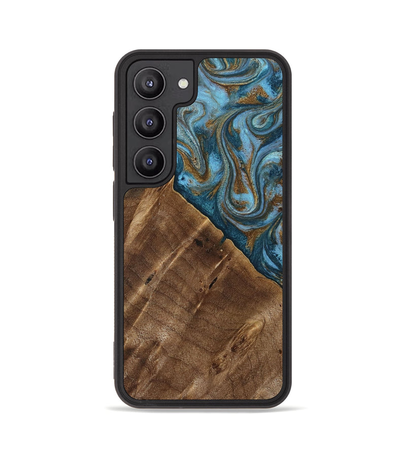 Galaxy S23 Wood Phone Case - Vena (Teal & Gold, 813929)