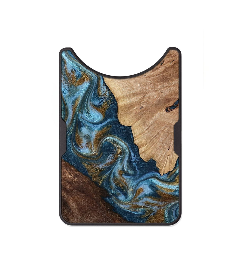Alloy Wood Wallet - Lelia (Teal & Gold, 813932)