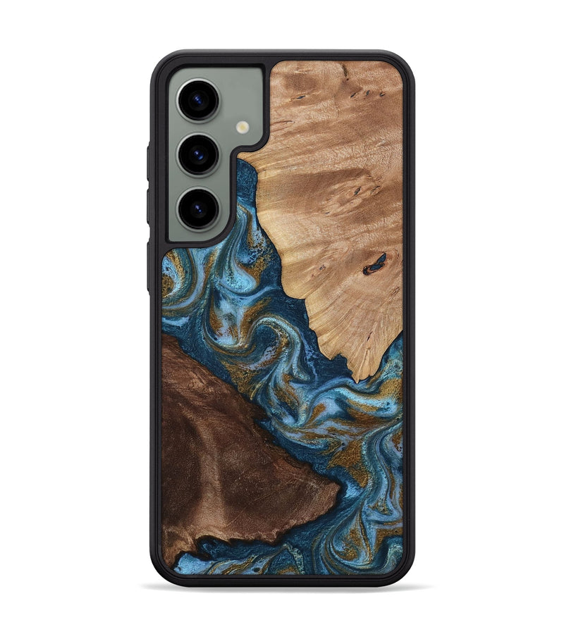 Galaxy S24 Plus Wood Phone Case - Lelia (Teal & Gold, 813932)