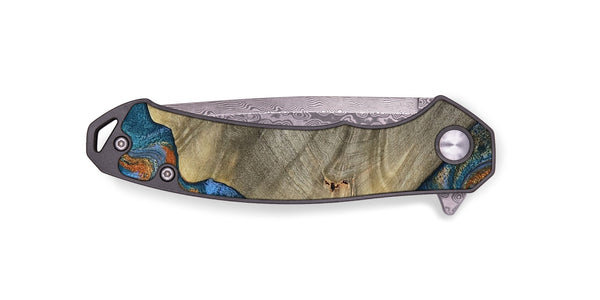 EDC Wood Pocket Knife - Waverly (Teal & Gold, 813933)