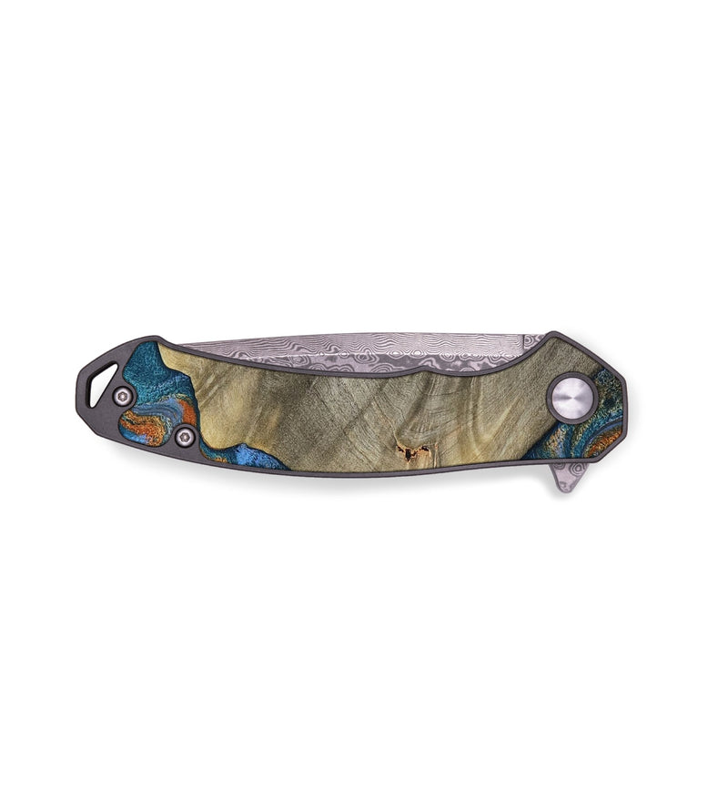EDC Wood Pocket Knife - Waverly (Teal & Gold, 813933)
