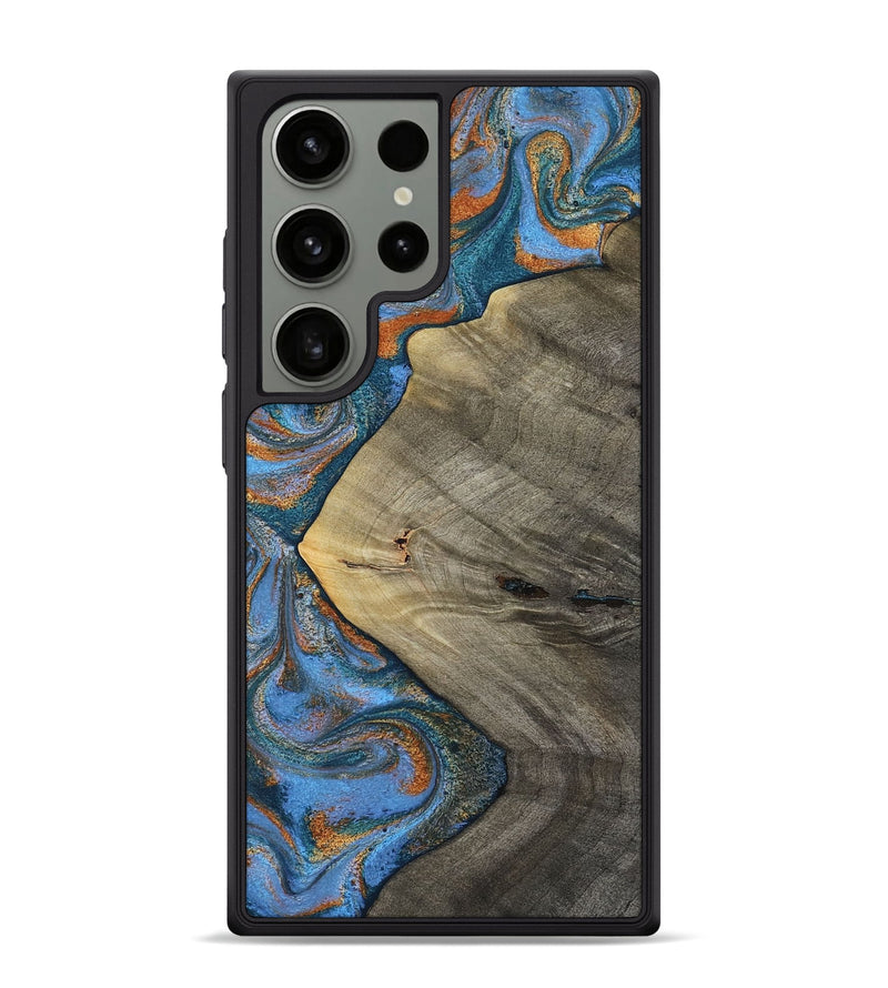 Galaxy S24 Ultra Wood Phone Case - Waverly (Teal & Gold, 813933)