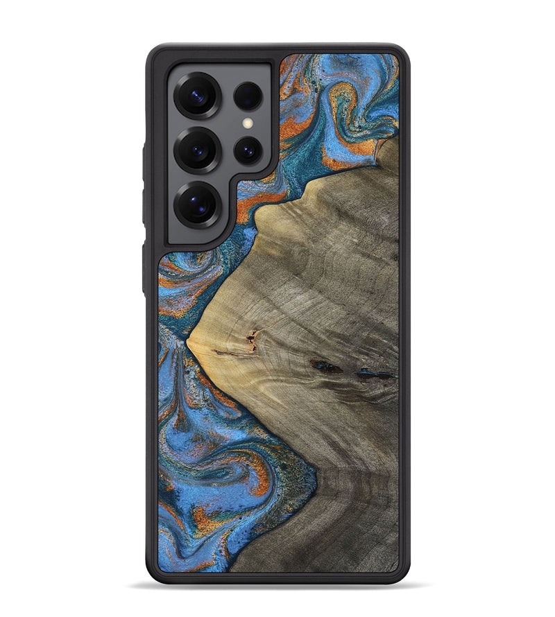 Galaxy S25 Ultra Wood Phone Case - Waverly (Teal & Gold, 813933)