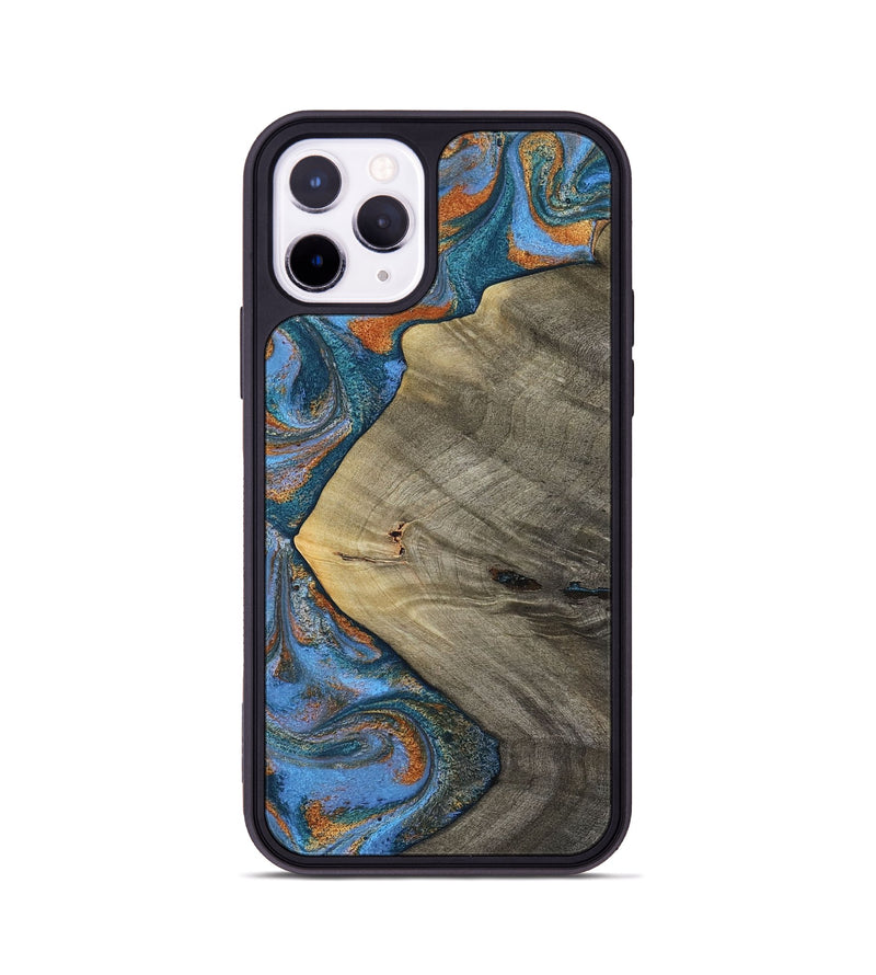 iPhone 11 Pro Wood Phone Case - Waverly (Teal & Gold, 813933)