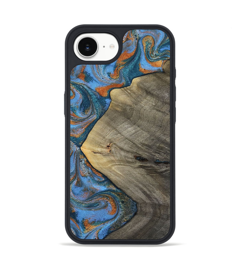 iPhone 17e Wood Phone Case - Waverly (Teal & Gold, 813933)