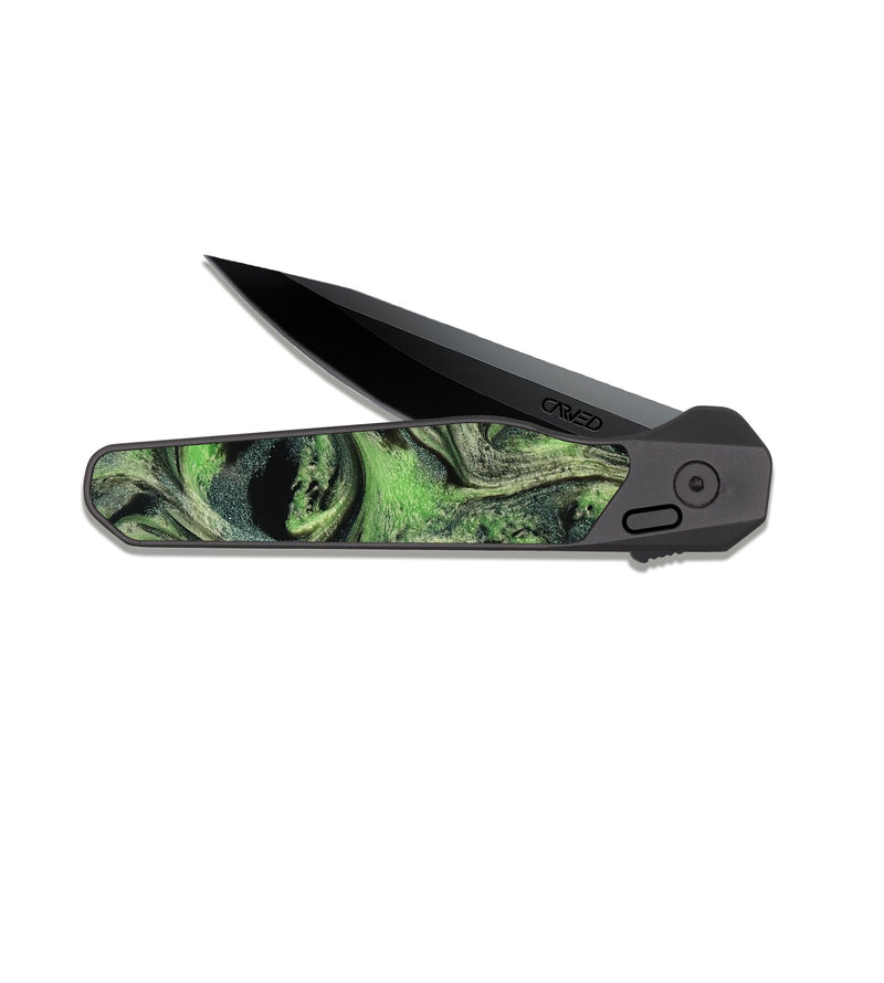 EDC Dark Slate ResinArt Pocket Knife - April (Green, 814108)
