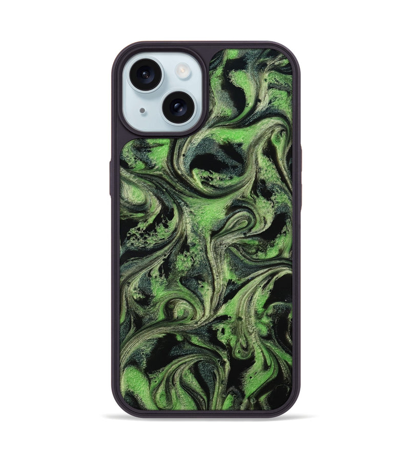 iPhone 15 ResinArt Phone Case - April (Green, 814108)