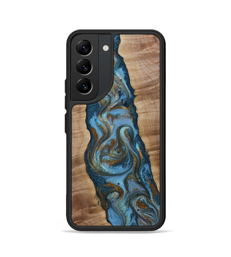 Galaxy S22 Wood Phone Case - Milford (Teal & Gold, 814111)