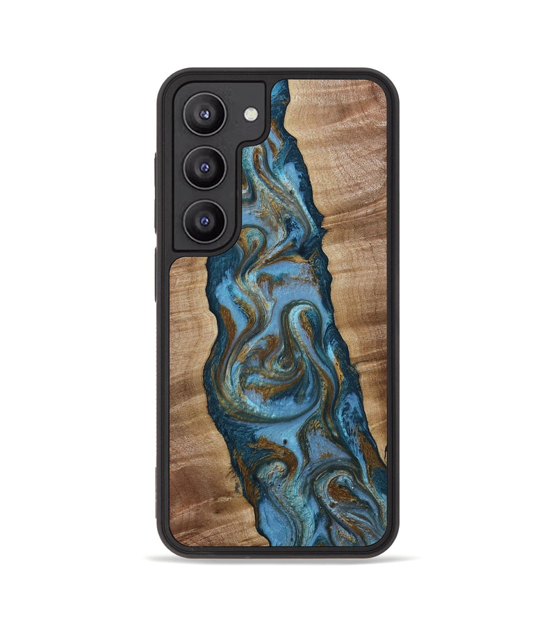 Galaxy S23 Wood Phone Case - Milford (Teal & Gold, 814111)