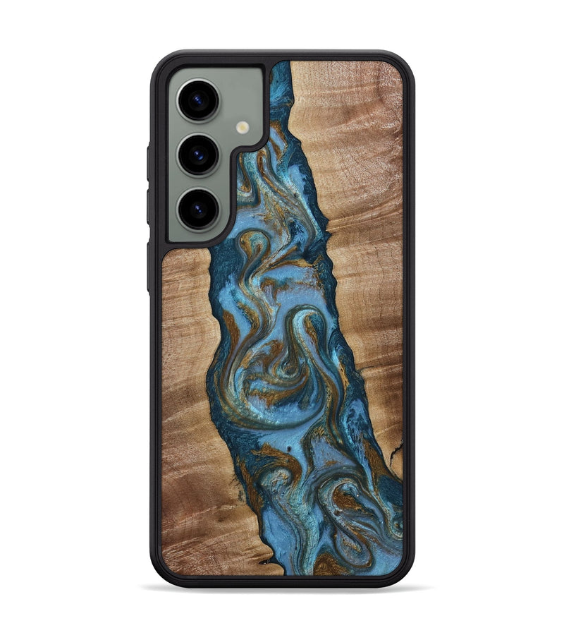 Galaxy S24 Plus Wood Phone Case - Milford (Teal & Gold, 814111)