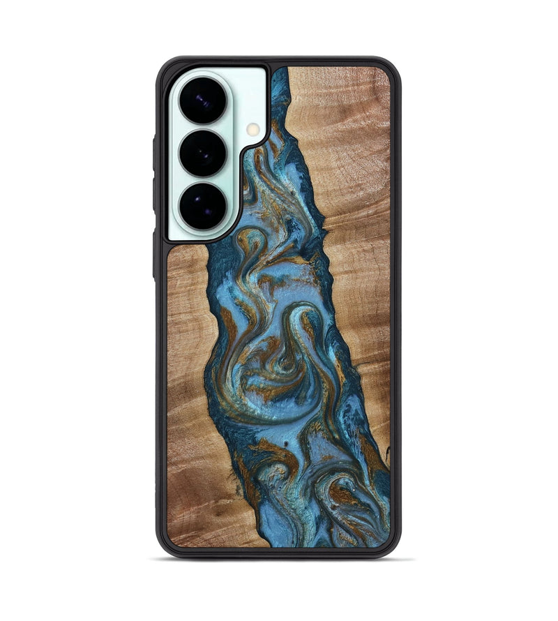 Galaxy S26 Plus Wood Phone Case - Milford (Teal & Gold, 814111)