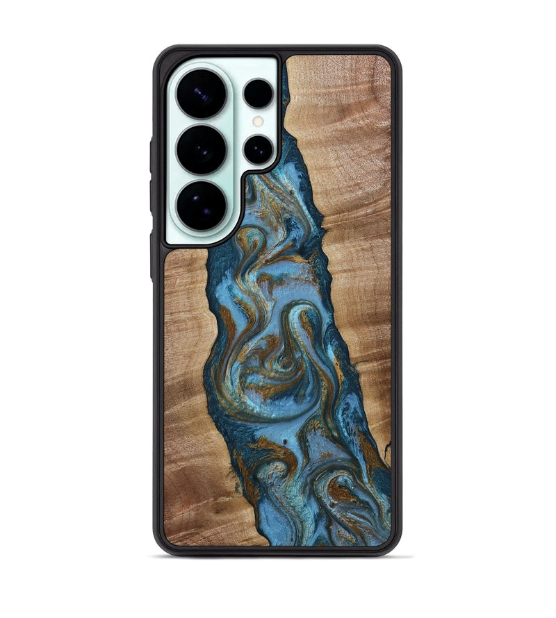 Galaxy S26 Ultra Wood Phone Case - Milford (Teal & Gold, 814111)