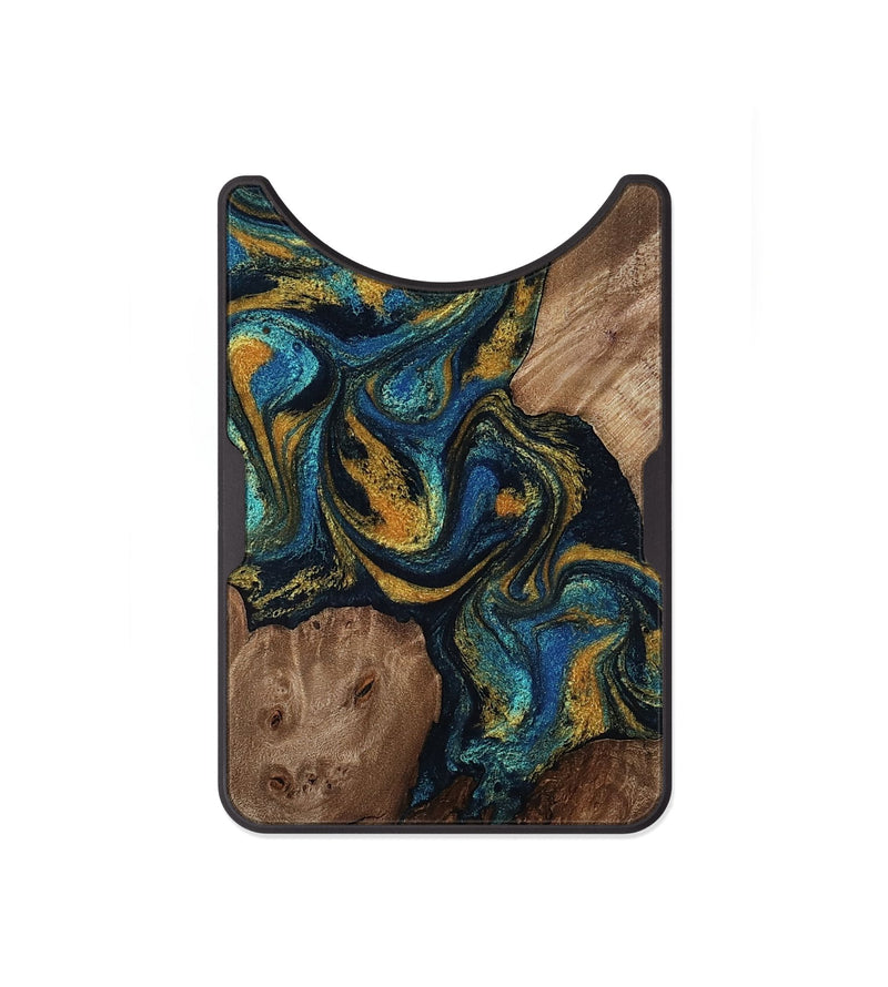Alloy Wood Wallet - Mariela (Teal & Gold, 814113)