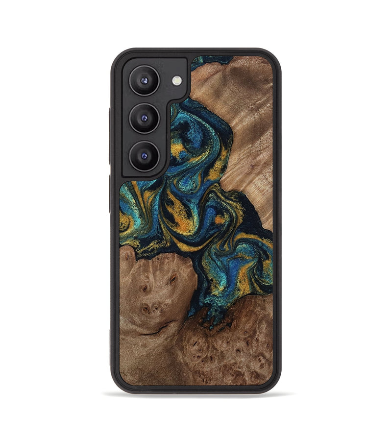 Galaxy S23 Wood Phone Case - Mariela (Teal & Gold, 814113)