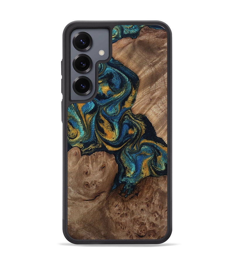 Galaxy S25 Plus Wood Phone Case - Mariela (Teal & Gold, 814113)