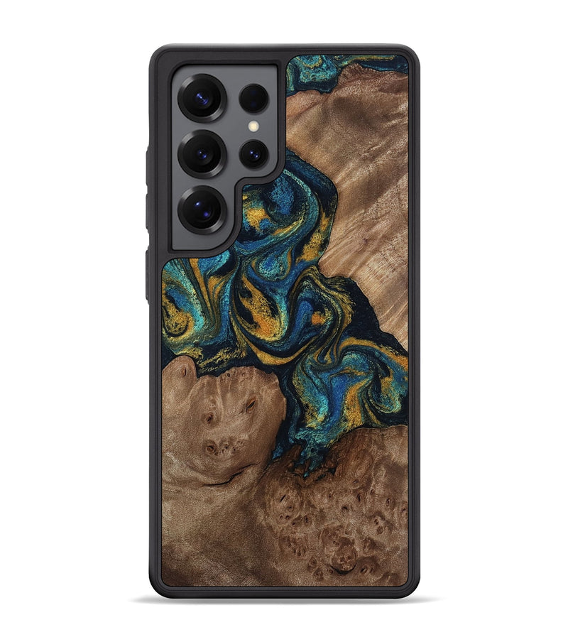 Galaxy S25 Ultra Wood Phone Case - Mariela (Teal & Gold, 814113)