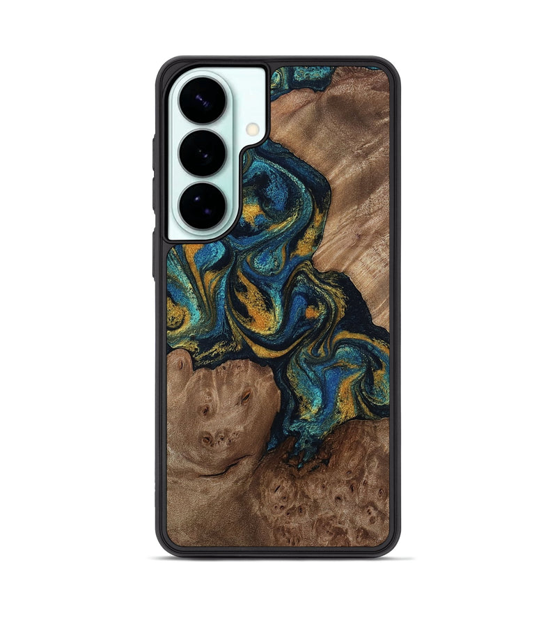 Galaxy S26 Plus Wood Phone Case - Mariela (Teal & Gold, 814113)