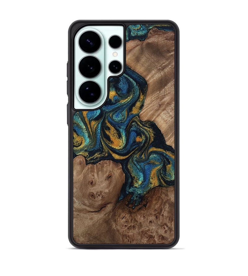 Galaxy S26 Ultra Wood Phone Case - Mariela (Teal & Gold, 814113)