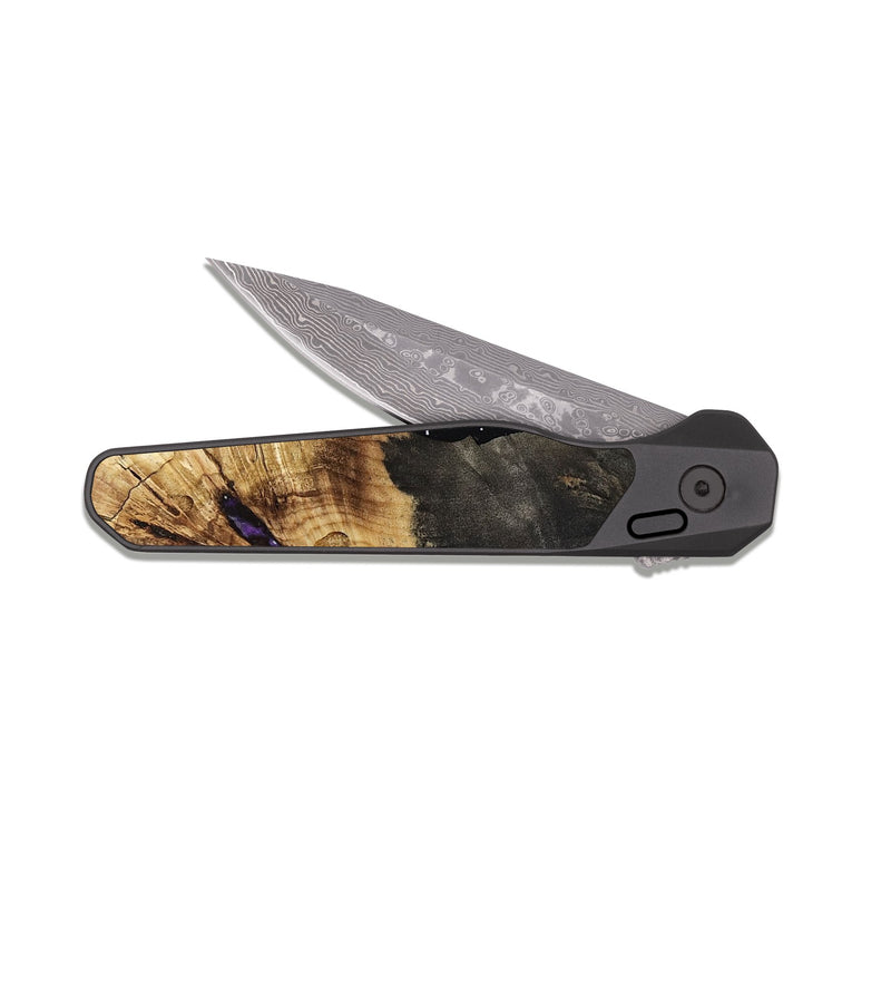 EDC Dark Damascus Wood Pocket Knife - Liv (Cosmos, 814137)
