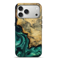 iPhone 17 Pro Max Wood Live Edge Phone Case - Abner (Green, 814169)