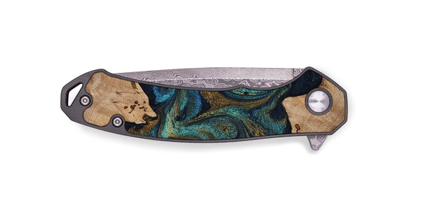 EDC Wood Pocket Knife - Jacoby (Teal & Gold, 814180)