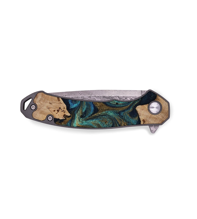 EDC Wood Pocket Knife - Jacoby (Teal & Gold, 814180)