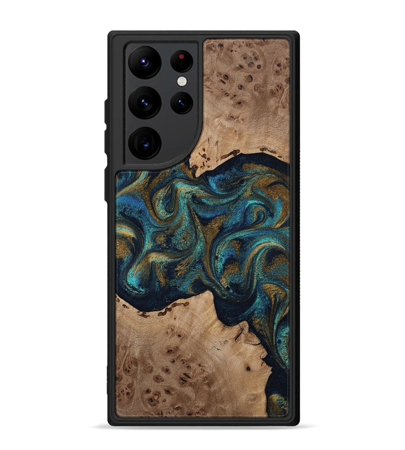 Galaxy S22 Ultra Wood Phone Case - Jacoby (Teal & Gold, 814180)