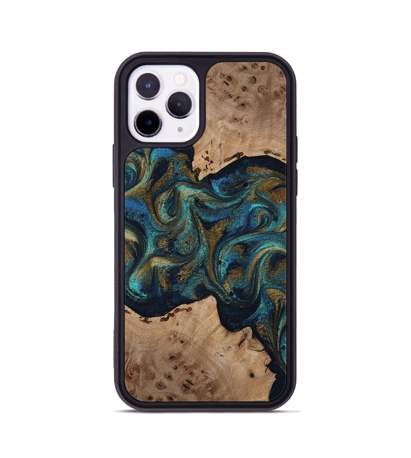 iPhone 11 Pro Wood Phone Case - Jacoby (Teal & Gold, 814180)