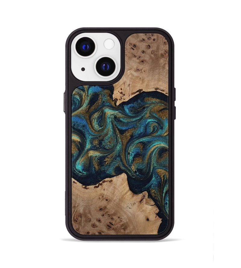 iPhone 13 Wood Phone Case - Jacoby (Teal & Gold, 814180)