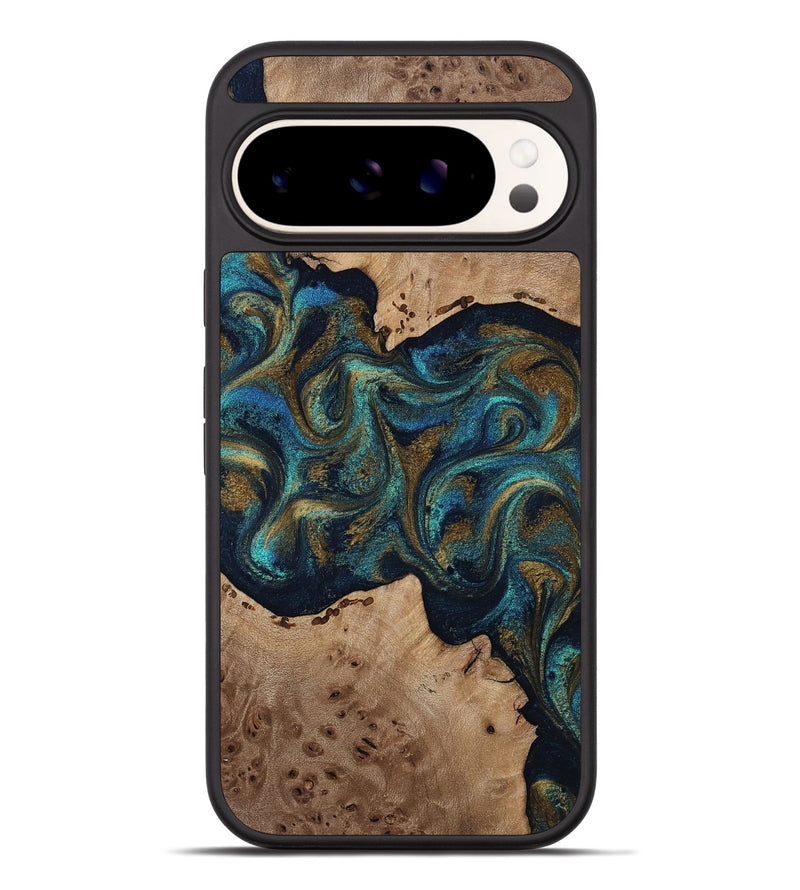 Pixel 9 Pro XL Wood Phone Case - Jacoby (Teal & Gold, 814180)