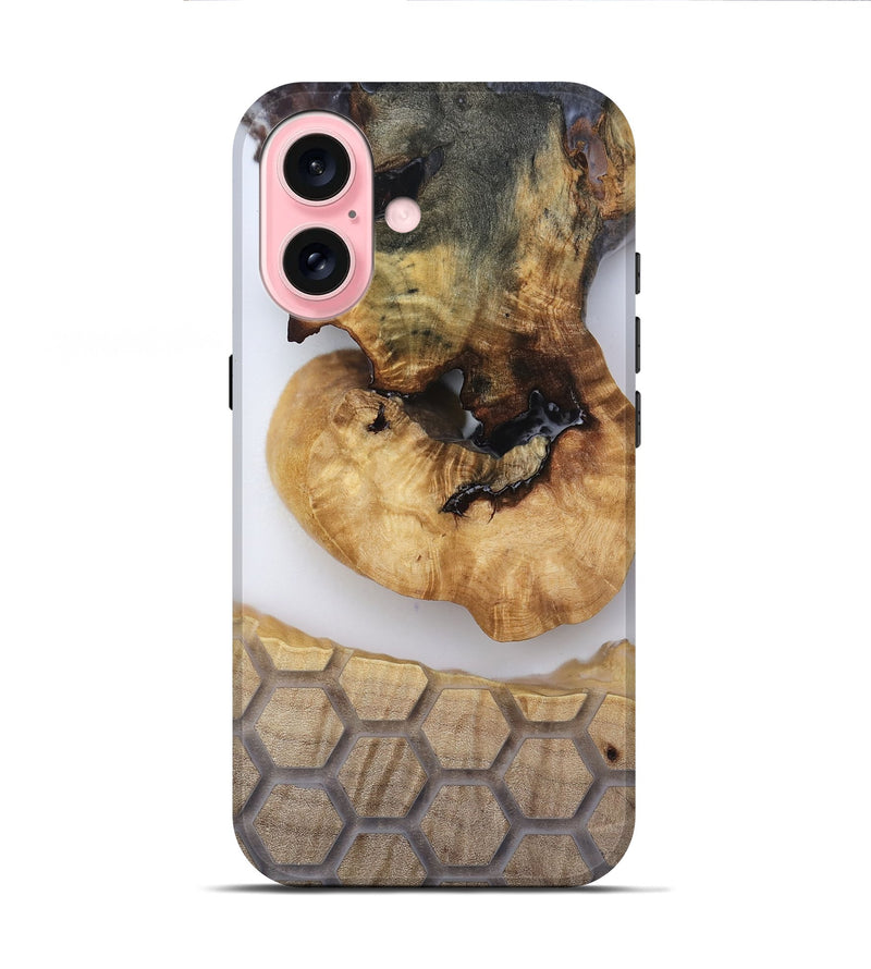 iPhone 16 Wood Live Edge Phone Case - Celine (Clear, 814244)