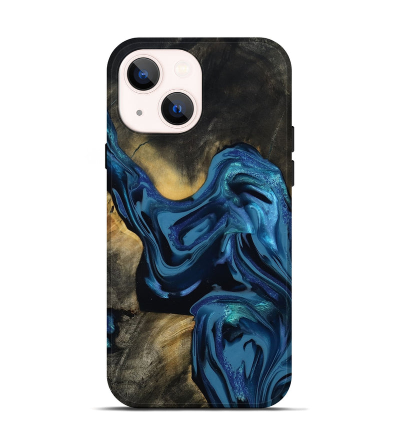 iPhone 14 Wood Live Edge Phone Case - Koda (Blue, 814270)