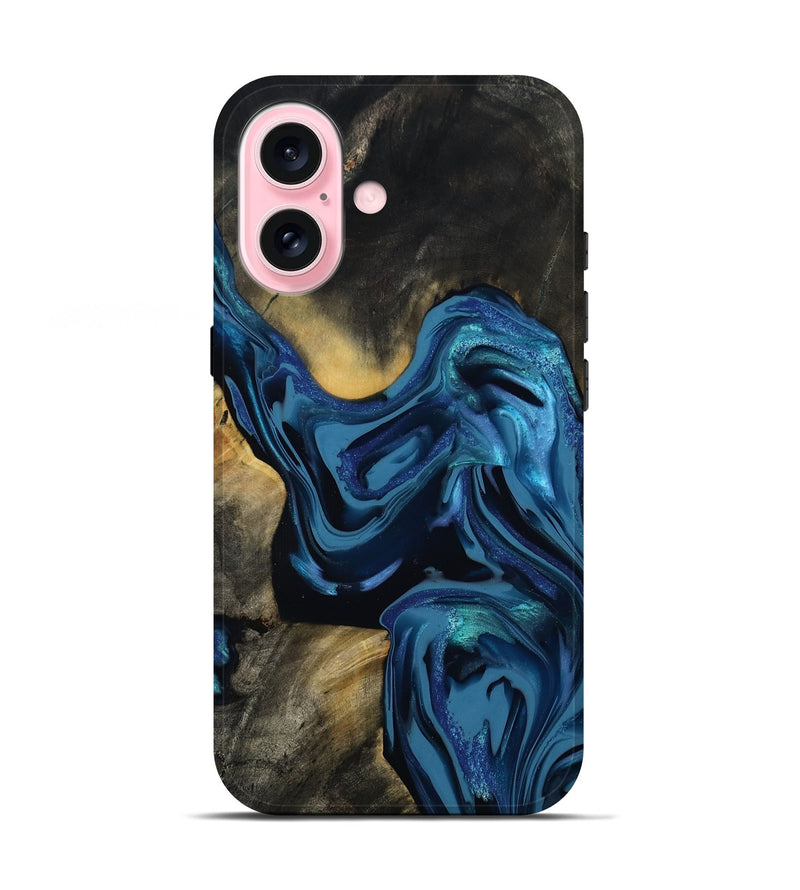 iPhone 17 Wood Live Edge Phone Case - Koda (Blue, 814270)