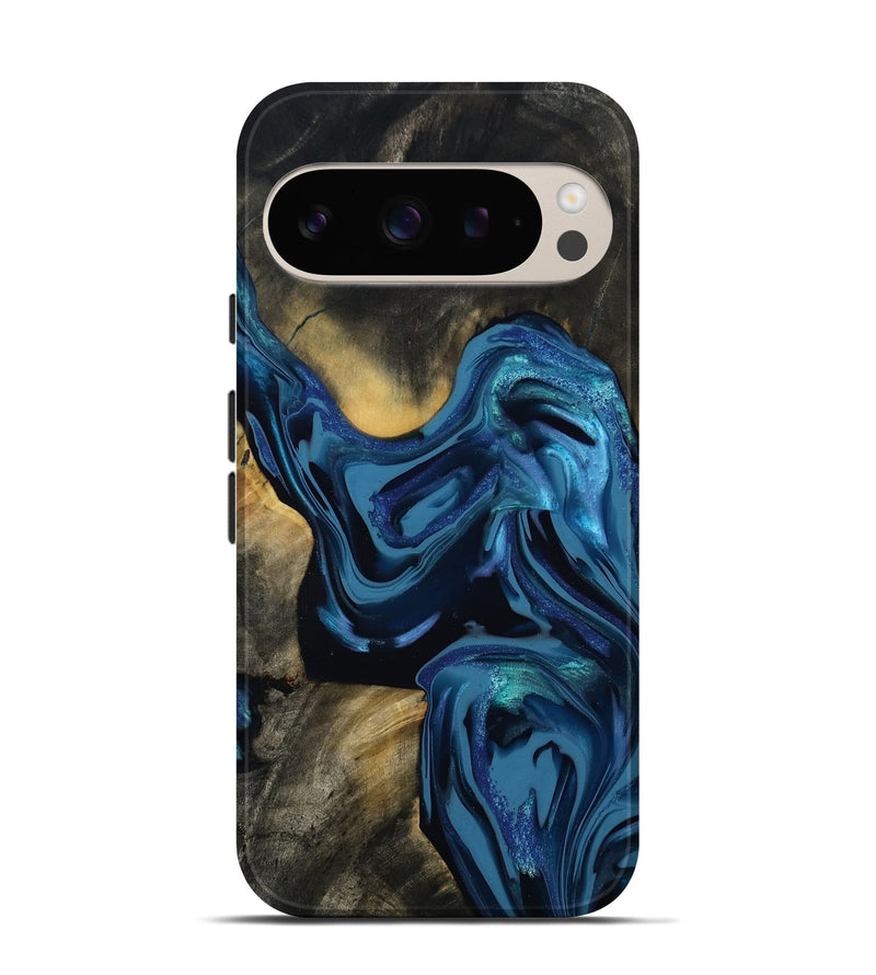 Pixel 9 Wood Live Edge Phone Case - Koda (Blue, 814270)