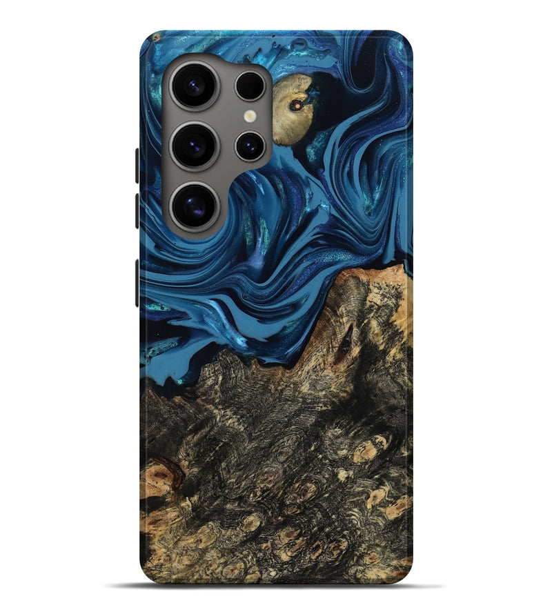 Galaxy S25 Ultra Wood Live Edge Phone Case - Kamiyah (Blue, 814271)