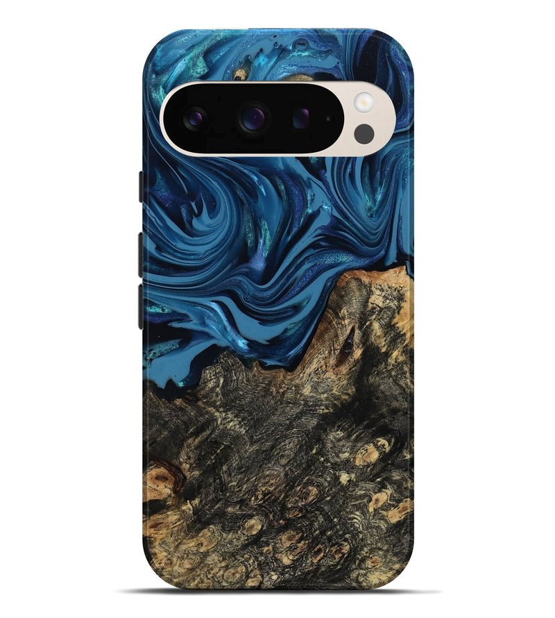 Pixel 10 Pro XL Wood Live Edge Phone Case - Kamiyah (Blue, 814271)