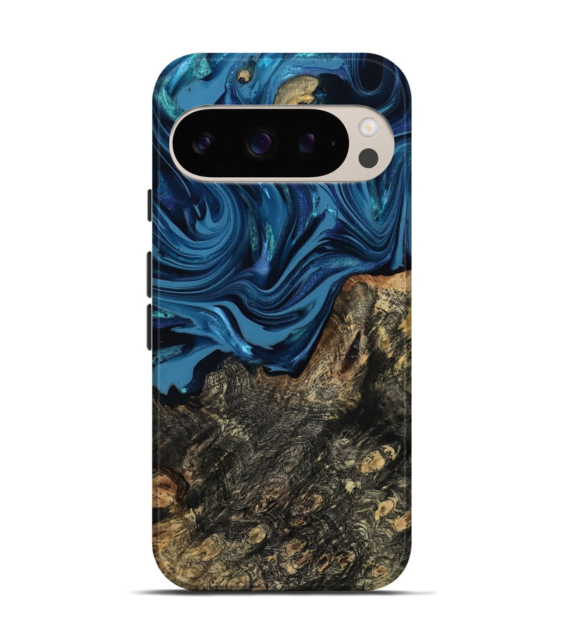 Pixel 9 Wood Live Edge Phone Case - Kamiyah (Blue, 814271)