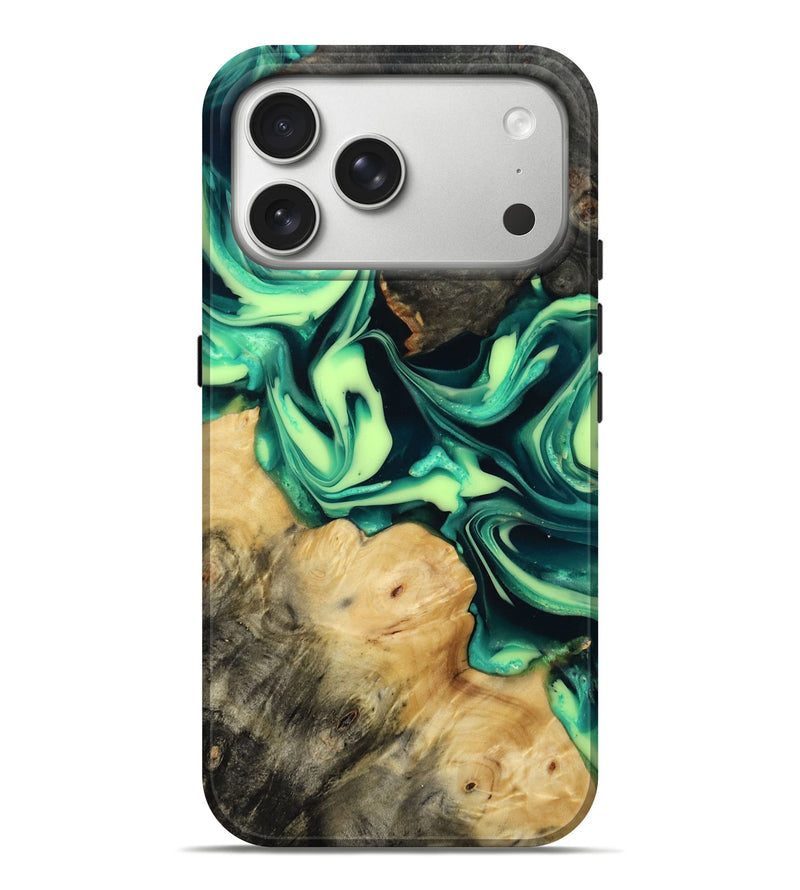 iPhone 17 Pro Max Wood Live Edge Phone Case - Millard (Green, 814281)