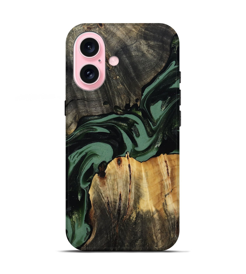 iPhone 17 Wood Live Edge Phone Case - Luciano (Green, 814283)