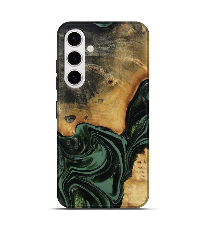 Galaxy S25 Wood Live Edge Phone Case - Arther (Green, 814284)