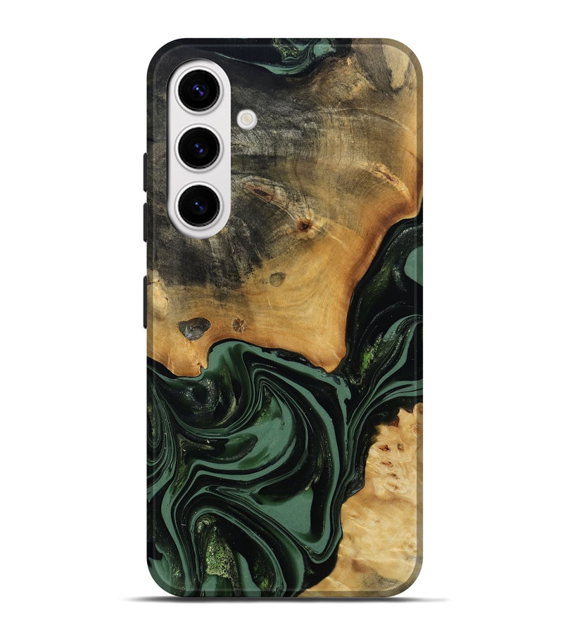 Galaxy S25 Plus Wood Live Edge Phone Case - Arther (Green, 814284)