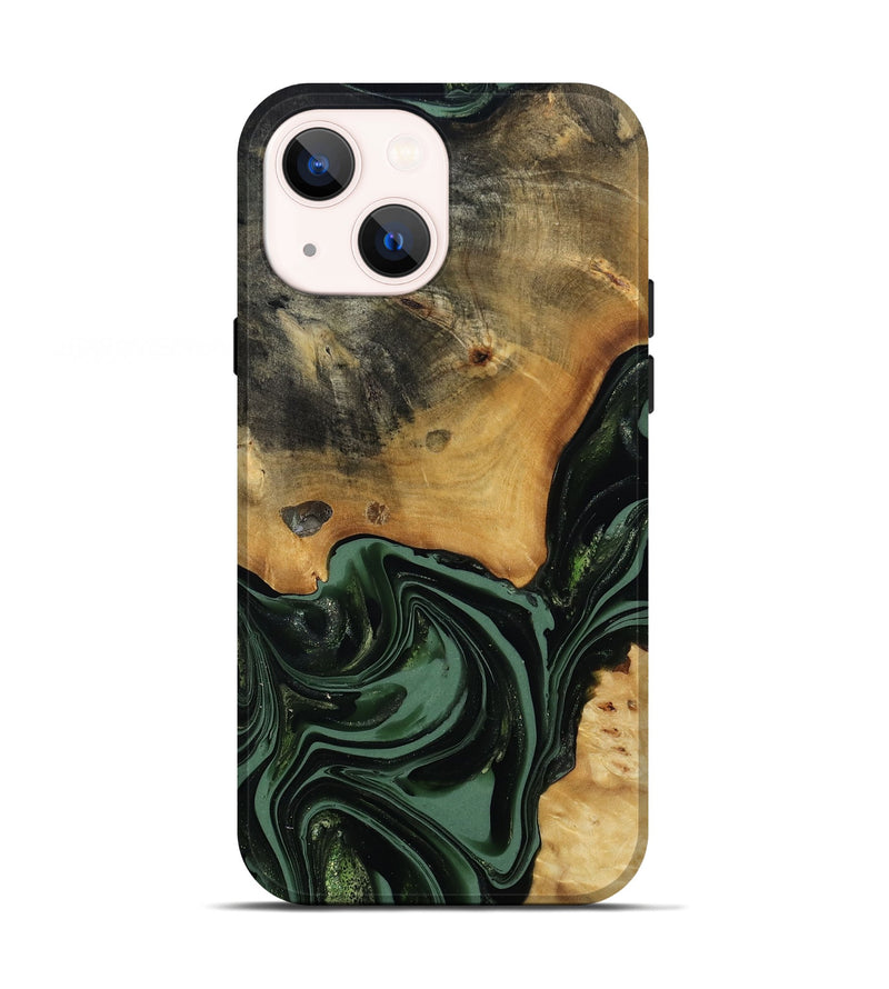 iPhone 13 Wood Live Edge Phone Case - Arther (Green, 814284)
