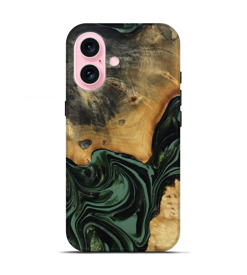 iPhone 17 Wood Live Edge Phone Case - Arther (Green, 814284)
