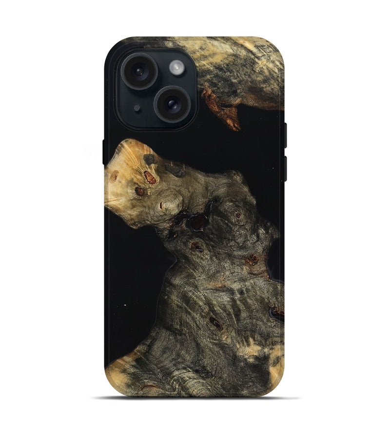 iPhone 15 Wood Live Edge Phone Case - Mikalah (Wood Burl, 814287)
