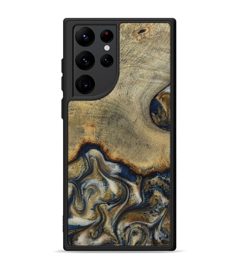 Galaxy S22 Ultra Wood Phone Case - Verda (Teal & Gold, 814290)
