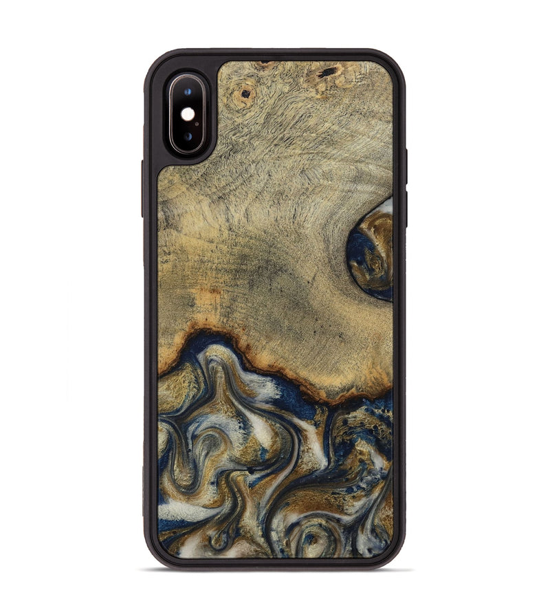 iPhone Xs Max Wood Phone Case - Verda (Teal & Gold, 814290)